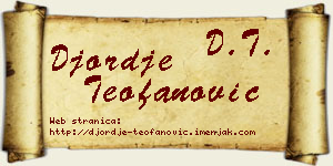 Đorđe Teofanović vizit kartica